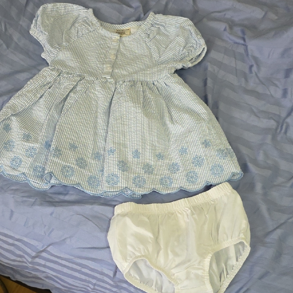 First Impressions Blue and White Casual Dress
